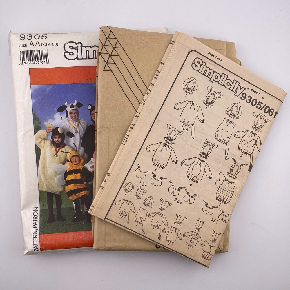 🪡 SIMPLICITY Kids and Adults Animals Costume Sewing Pattern 9305 - Picture 3 of 5